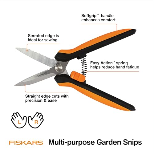 Fiskars Pruning Shears for Gardening, Multipurpose 8" Garden Shears with Sheath and SoftGrip Handle, Great for Cutting Nursery Pots, Bags, and Wire by Fiskars - Image 2