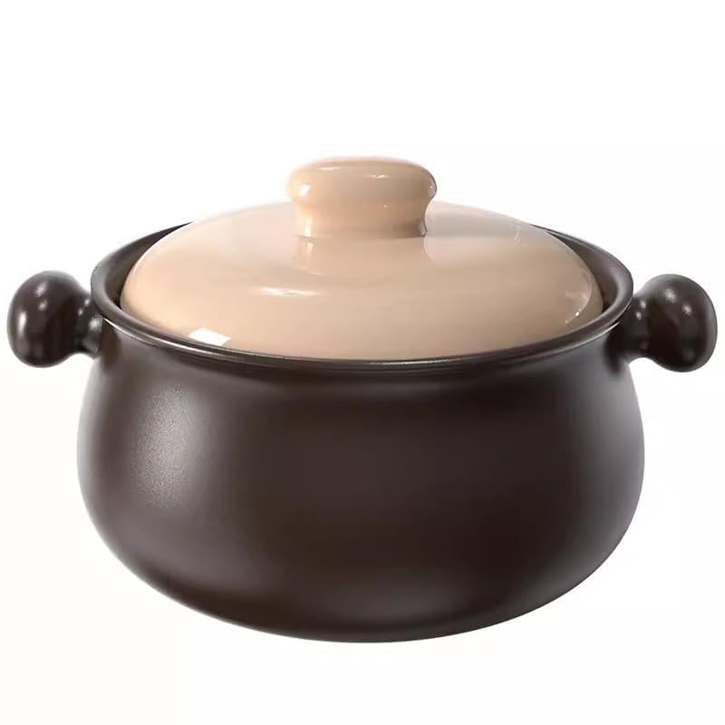 Olla de terracota y cacerola de cerámica china con tapa para cocinar y servir en mesa