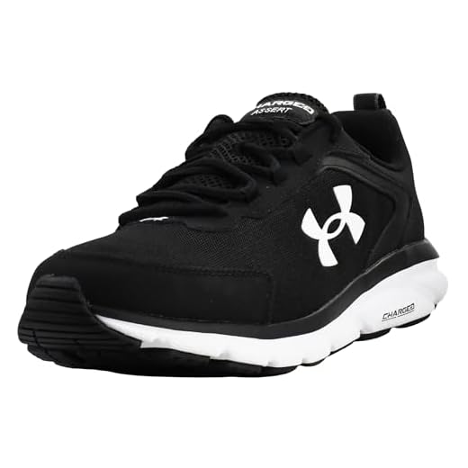 Under Armour Men's Charged Assert 9, Black (001)/White, 12 X-Wide US