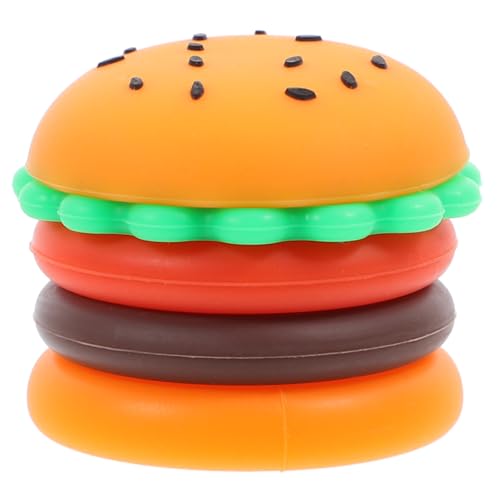 Luxshiny Portable Silicone Travel Box 5Ml Leakproof Mini Hamburger Shape Container for Skincare Creams Cosmetics and Jewelry Storage