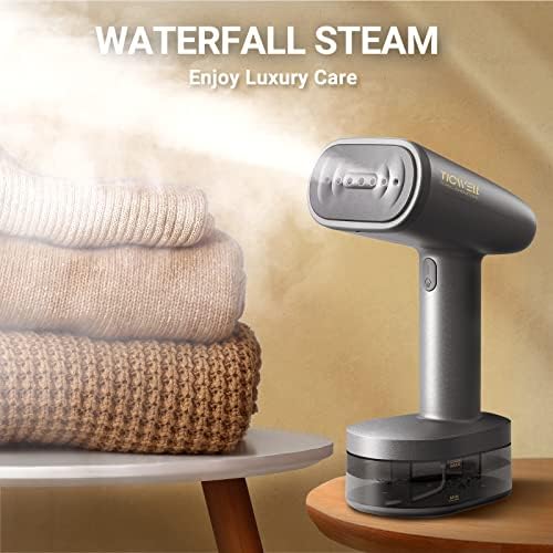 TICWELL Handheld Steamer for Clothes, 1600W Powerful Portable Travel Steamer 25s Fast Heat-up, 250ML High Capacity 15Mins Continuous Steam, 2 Fabric Brushes, No Water Spray,One Step Self-Clean