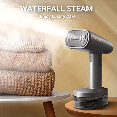 Ticwell Handheld Steamer For Clothes, 1500W Powerful Portable Travel Steamer 25S Fast Heat-Up, 250Ml High Capacity 15Mins Continuous Steam, 2 Fabric Brushes, No Water Spray,One Step Self-Clean #TOP7