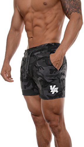 Youngla Men's Bodybuilding Gym Workout Shorts 102 Camo Black M #TOP3