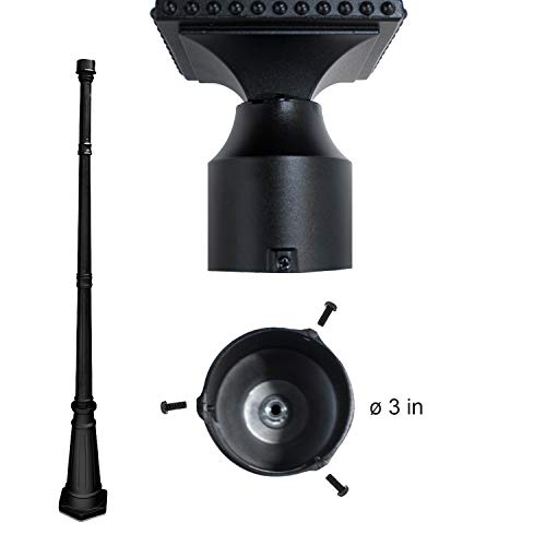 GAMA SONIC Pagoda Bulb Solar Lamppost with Single Head Lamp, Outdoor Light Fixture, 87