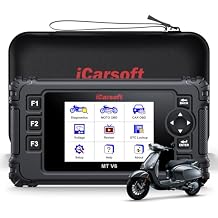 iCarsoft MT V6 Motorcycle OBD2 Scanner for Royal Alloy, Full-System Motorcycle Bidirectional Diagnostic Tool with 7 Resets/Multiple Active Tests/Battery Test, 2 in 1 Motor Scan Tool+Car OBD2 Diagnosis