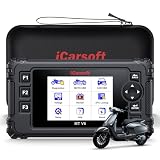 iCarsoft Scanner OBD2 para motocicleta MT V6 para liga real, ferramenta de diagnóstico bidirecional de motocicleta com 7 redefinições/vários testes ativos/teste de bateria, ferramenta de digitalização
