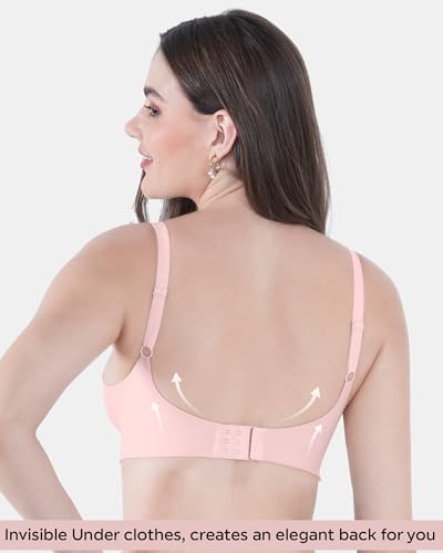 Image of Tweens Seamless Bonded Lightly Padded Invisibra for Women, Full Coverage, Elastic-Free Design, Invisible Fit, Polyamide Fabric | Pack of 1 |