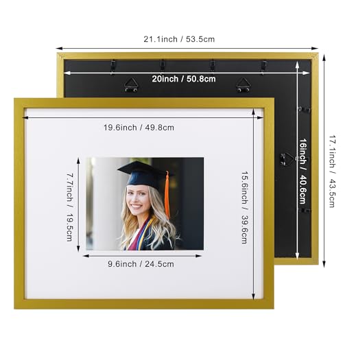GarduationMall 16x20 Signature Picture Frame Holds 8x10 Photo with White Mat for Wedding Graduation | Wall or Tabletop Display by GraduationMall - Used condition - Image 4