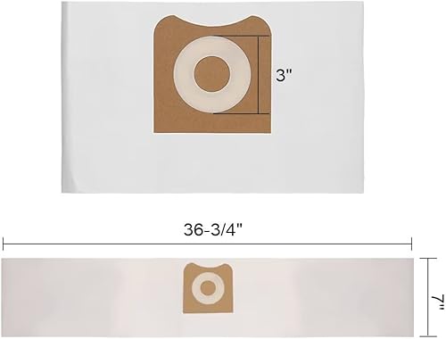 Miniatura 5 de Paquete de 2 filtros de repuesto VF3500 para aspiradoras Ridgid Shop Vac de 3 a 4.5 galones y 2 bolsas de filtro VF3501 compatibles con aspiradoras