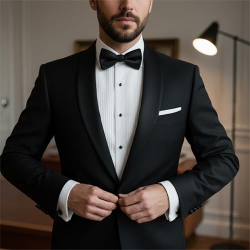 12 Pcs Mancornas para Hombre Tonos Clásicos Plata Negro miniatura 5