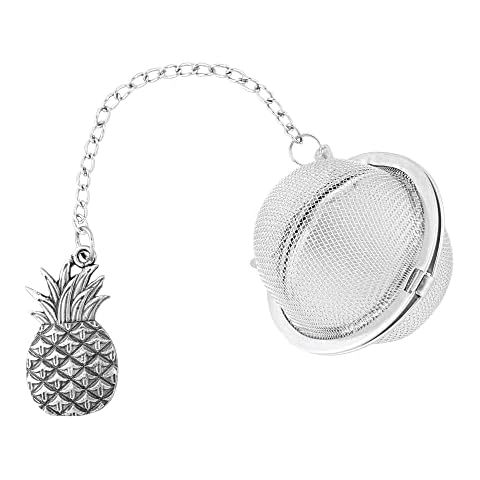 Tea Infusers Tea Ball with Zinc Alloy Pineapple Charm Supreme Housewares 18/8 Stainless Steel 2 Inch Mesh Tea Ball Infuser Tea Strainer Tea Interval Diffuser Infuser (Pineapple) Cover