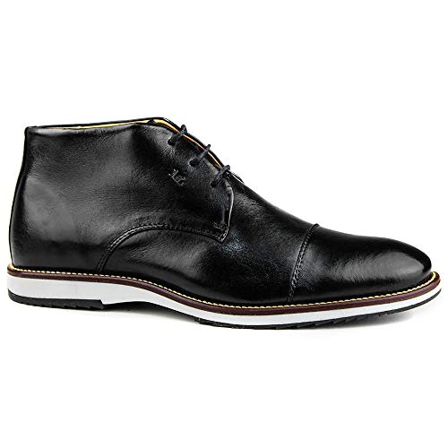 Sapato Casual Brogue Premium Couro Comfort Social Cor:Preto;Tamanho:44