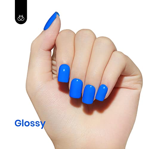 Image of Beetles Blue Gel Nail Polish, 15ML Electric Punk Bright Blue Gel Polish, Soak Off UV LED Nails Art DIY Manicure for Women