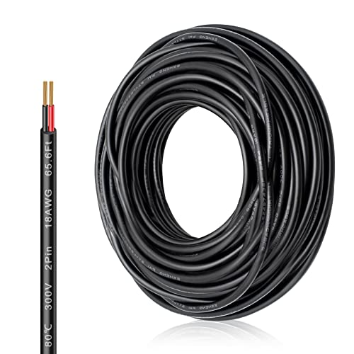 18 Gauge 2 Conductor 10 M / 32.8FT Electrical Wire, 18 AWG Extension