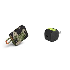 JBL Go 3 Portable Speaker with Bluetooth Built-in Battery Waterproof and Dustproof Feature - Squad and InfinityLab InstantCharger