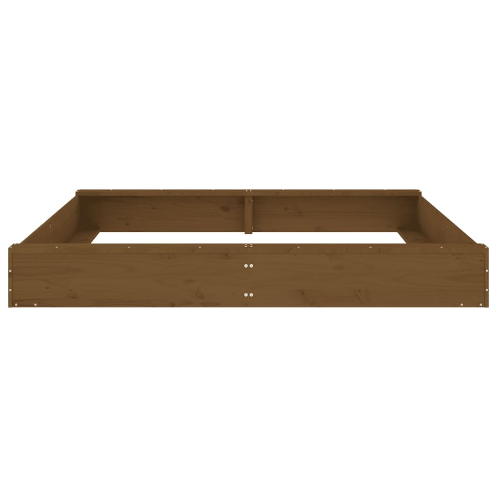 Homgoday Holz Sandkasten für Kinder 2-8 Jahre, 2 Sitze, Honigbraun, 160x160x20 cm, für draußen, Montage erforderlich Model825040