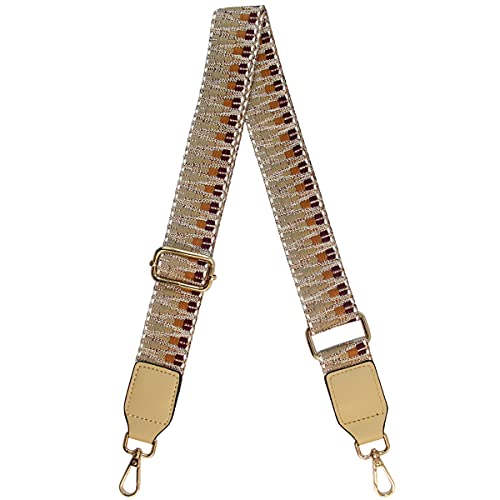 Image of Duwi Wide Handbag&Purse Strap Jacquard Woven Guitar Style Replacement Strap Multicolor Canvas Adjustable Crossbody Bag Strap