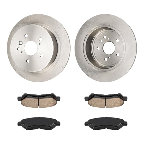 Image of KAX Rear Brake Kit, OE Brake Rotors and Ceramic Brake Pads | Fits Toyota Highlander 2008-2013, Toyota Highlander 2014 3.5L, Automotive Replacement Brake Kit