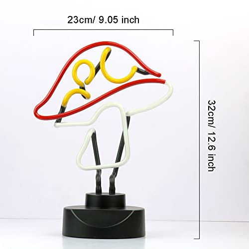 Chi-Buy 12V Real Glass Tube Neon Light Sculpture, Mushroom Neon Sign Desktop Neon Lamp Decoration Handmade Wall Art Home Decor Night Light For Game Room, Bedroom Party Neon Signs ( Mushroom) #TOP3