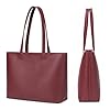 MEEGIRL Ladies Tote Bags Simple PU Leather Handbags Work School Shopping Bags for Women with Zip and Inner Pocket (Wine Red) #5