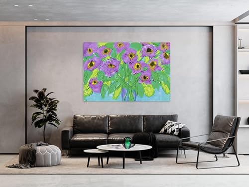 Tableau de fleurs abstrait de haute qualité avec impression sur toile grand format - 2