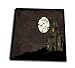 3dRose Halloween Haunted House with A Moon and Bats-Memory Book, 12 by 12