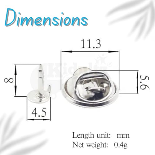 Image of (Pack of 10) Butterfly Metal Clutch Locking Clasp Pin Backs for Badge, Craft and Jewellery Making, Tie Clip Pin Label Clasps Fastener