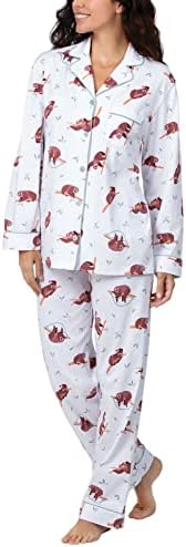 PajamaGram PJs For Women - Sloth Pajamas For Women, White Sloth, LG