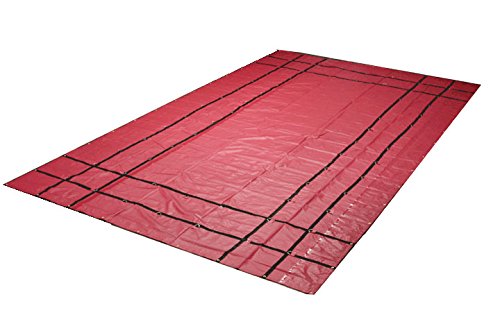 Mytee Products 16' x 24' Flatbed Truck 18 Oz Steel Tarp with 4 FT Drop - Red Heavy Duty Vinyl Waterproof Tarp for Trailers to Protect Cargo from Wind, Rain, Snow and Sun