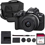 Canon EOS R50 Mirrorless Camera Kit – APS-C RF Camera with 18-45mm Lens, 4K Video, Dual Pixel AF II & Vari-Angle Touchscreen (5811C012) + Shoulder Bag + 64GB Memory Card