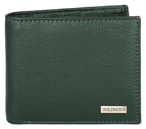Image of WildHorn Rfid Protected Leather Wallet For Men, Green