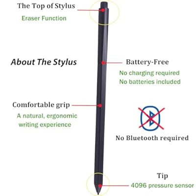 828TT Stylus Pen for BOOX Pen 2/Pen 3 with Eraser for BOOX Compatible with Tablet Tab Ultra C Pro ePaper/Tablet Tab Mini C ePaper/Tablet Note Air 3 C E lnk Tablet/Tablet Go 10.3 ePaper
