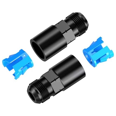 2PCS 8AN Male to 3/8" EFI Fuel Rail Fitting with SAE Quick-Disconnect Push-On Female, Aluminum Black Anodized Hard Connector, Automotive Accessories Suitable for Vehicle Fuel Oil Line Modification Cover