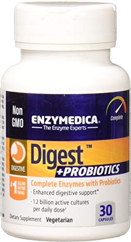 Enzymedica - Digest + Probiotics, An Essential Digestive Enzyme Supplement With Probiotics, 30 Capsules #TOP3