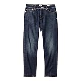 Huckberry Mens Jeans, Stretch Selvedge Denim - Hb Straight, Dark Wash, 34 x 32