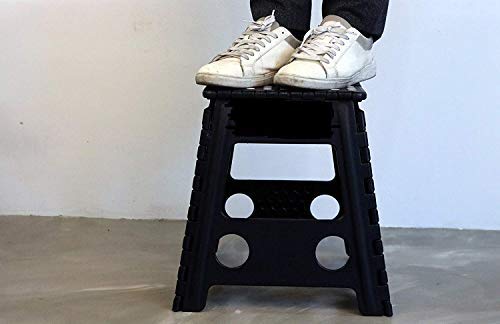 LAFILLETTE Plastic Folding Step Stool - 12 inch Foldable Stool for Kids & Adults, Kitchen Garden Bathroom Stepping Stool(Brown) 4