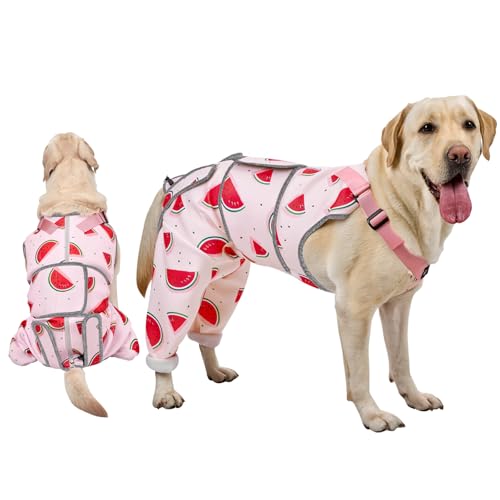 Arblina Dog Recovery Suit, Adjustable Rear Leg Sleeve to Stop Licking Wounds for Large Medium Male Female Dogs, Surgical Clothing for Neuter Spay Protective as Cone Alternative After Surgrey