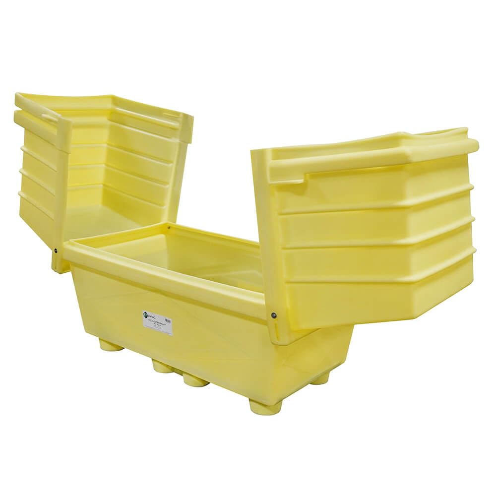 ENPAC Poly Safety Pack Outdoor Drum Storage, Yellow, 100% Polyethylene, Durable, Translucent Sidewalls, Lockable Doors, Forkliftable
