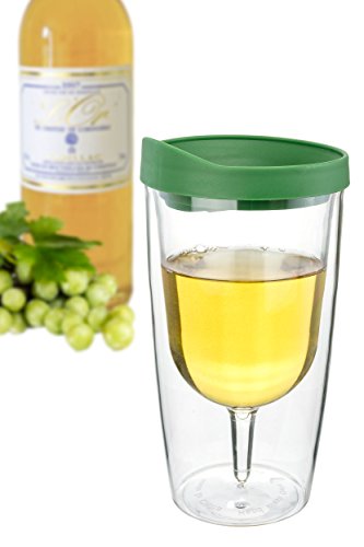 Verde Green Insulated Wine Tumbler - Double Wall Acrylic - 10Oz, Set Of 2 #TOP4