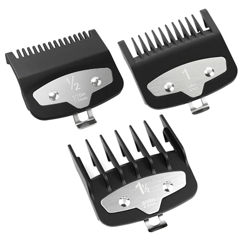 VALLNEI Upgraded Metal Clip Clipper Guards Compatible with Wahl, Secure-Fit Premium Guide Combs for Magic Clip, Senior, Super Taper, Legend (3 Piece)