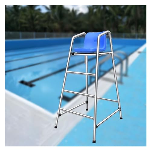 Genérico Escaleras para Piscinas Silla de Salvavidas Acero Inoxidable Observación de socorristas Playa Piscinas Cancha de Tenis Árbitro Socorristas Altos, Silla de observación de socorristas profesio