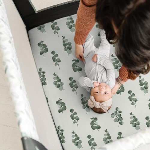 Image of Pack n Play Sheets, BROLEX 2 Pack Mini Crib Sheets,Stretchy Portable Fitted Playard Sheet Set, Convertible Playard Mattress Cover,Ultra Soft Breathable Material,Animal & Kingdom