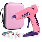 BLEDS Cordless Glue Gun with Storage Case, 2.9 Ah Fast Preheating Rechargeable Hot Glue Gun Kit with 30 Pcs Glue Sticks Stand-Up Mini No-Drip Mini Hot Glue Gun for DIY Gift Craft Decor