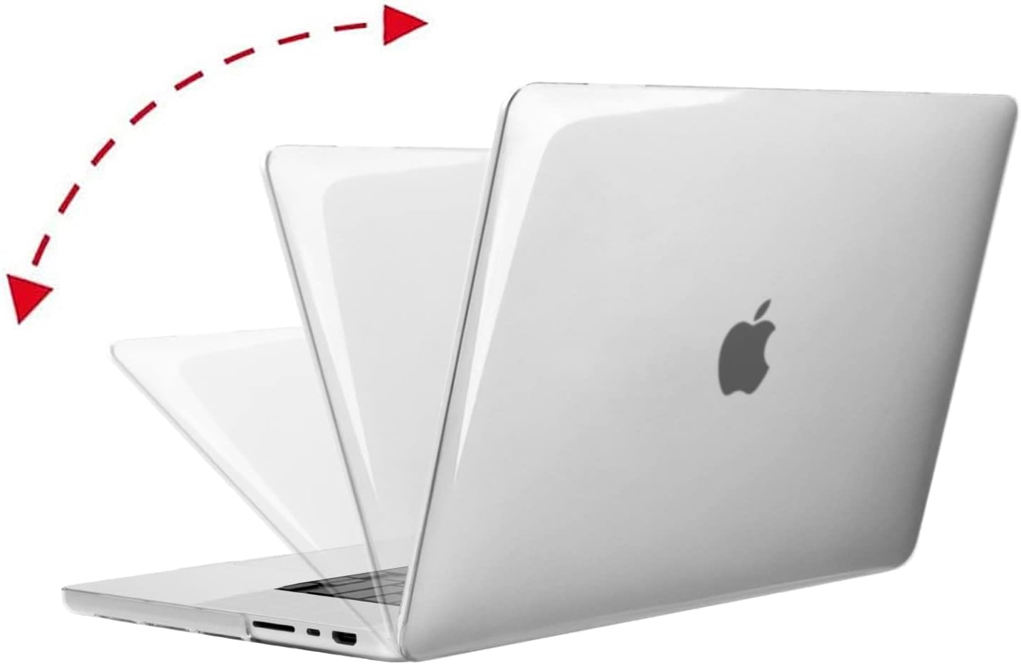 MOSISO Compatible with MacBook Pro 16 inch Case 2021 Release A2485 M1 Pro / M1 Max, Plastic Hard Shell&Keyboard Skin&Screen Protector&Storage Bag, Crystal Clear & Black Keyboard Cover