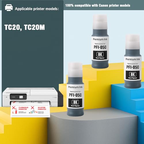 Image of KOSH PFI 050 Refill Ink Compatible for imagePROGRAF TC-20, TC-20M Ink Tank Printers