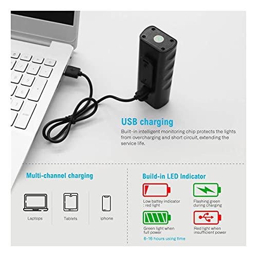 Conjunto de luces de bicicleta IPX5 impermeables para evitar accidentes sin batería 5