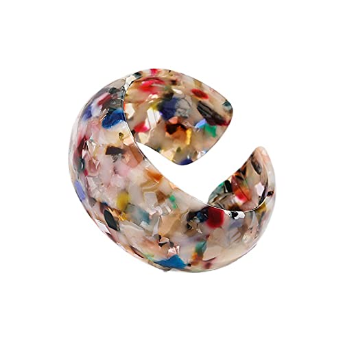 Colorful Lightweight Chunky Thick Acrylic Leopard Print Wrap Bracelets Vintage Acetic Acid Tortoise Shell Wide Open Resin Cuff Bangle Jewelry for Women Teens