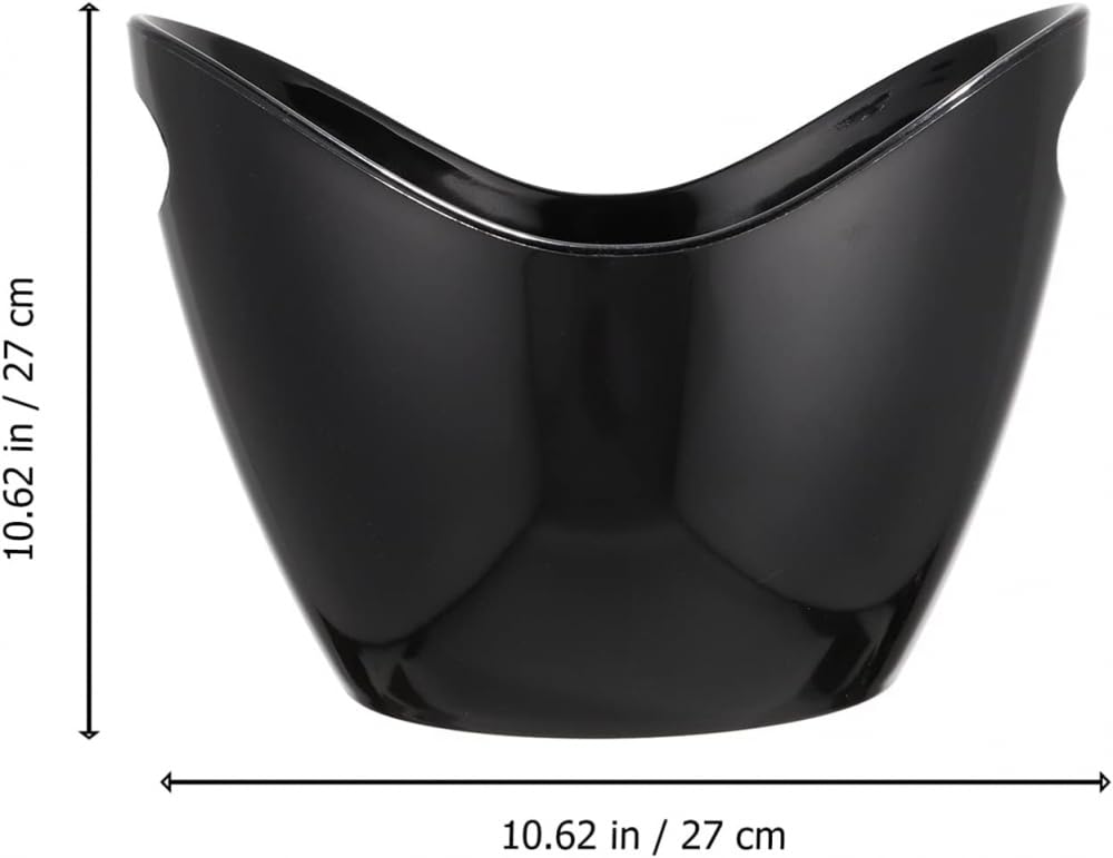 Grande secchiello per il ghiaccio in acrilico da 4 l, per champagne, vino, cubetti di ghiaccio, mini secchiello nero per champagne, per club, bar e feste
