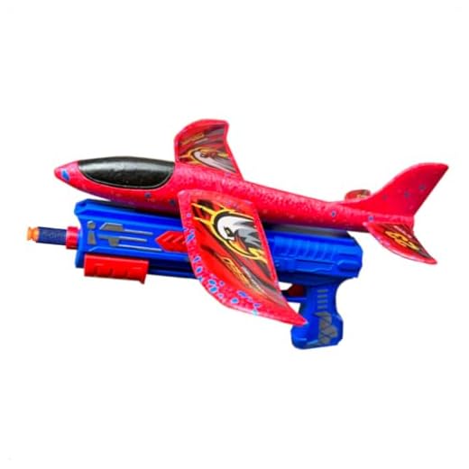 Brinquedo Lançador de Avião Pistola Lança Avião e Dardos