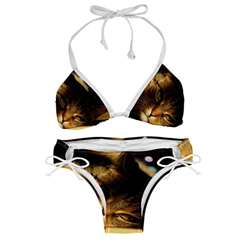 Bikini chat pour femme multicolore exprimez votre personnalité pétillante cet été